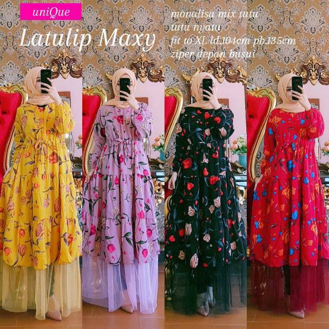 Gamis latulip maxy | gamis monalisa kombi tutu | gamis tutu jumbo ld 108 busui