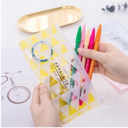 MARKAS HL0074 Tempat Kotak Pensil Transparan Motif Pouch Alat Tulis Serbaguna Zipper