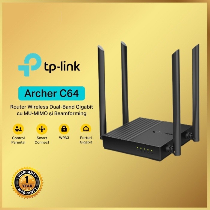 Tp-Link Archer C64 AC1200 Dual-Band Wi-Fi Router TpLink Archer C 64