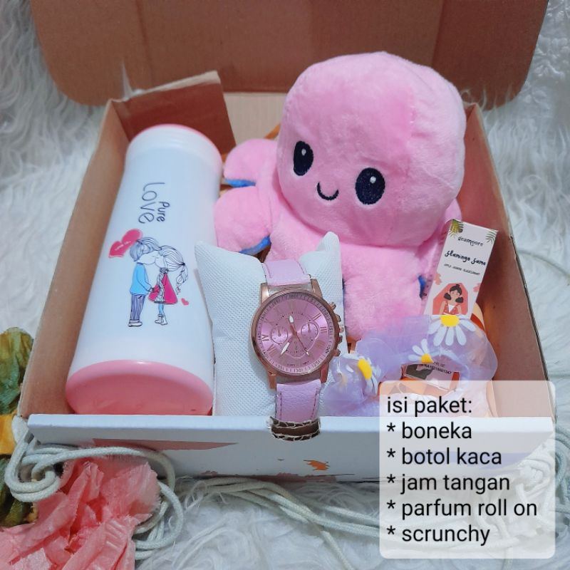 d2) Hampers Ulang tahun / Hampers Boneka Gurita Octopus Reversible / Hampers Cewek / Birthday Gift Box / Kotak Kado Ulang Tahun Cewek Sahabat Anak / Kado buat Sahabat / Kado Wisuda Kelulusan / Graduation Gift Box / Hadiah Anniversary / Kado Bestie