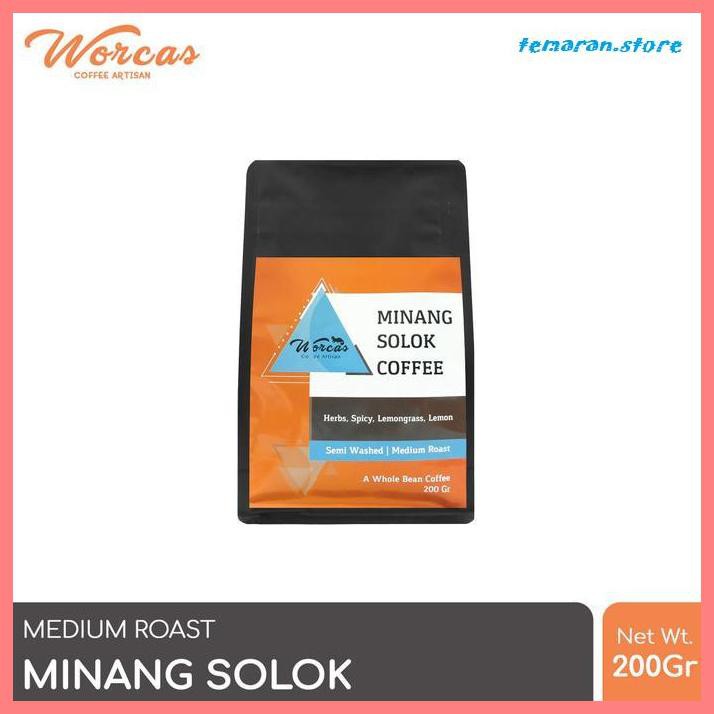 

Kopi- WORCAS Arabica Minang Solok 200 Gram - Medium Roasted Coffee - KOPI BIJI -Biji-Kopi.