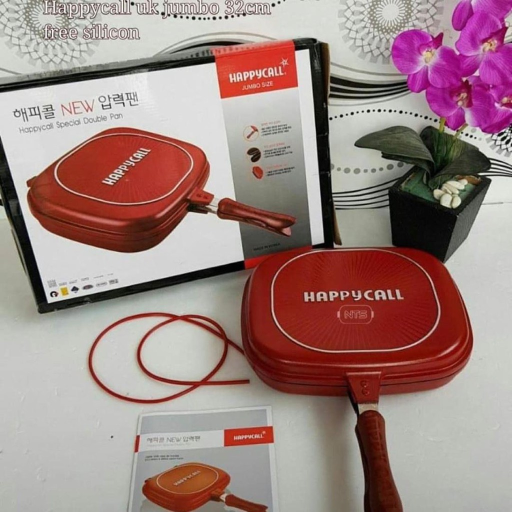 HAPPY CALL DOUBLE PAN /GRILL PAN/ TEFLON DUA SISI/ PANGGANGAN + PENGGORENGAN 2IN1 HC