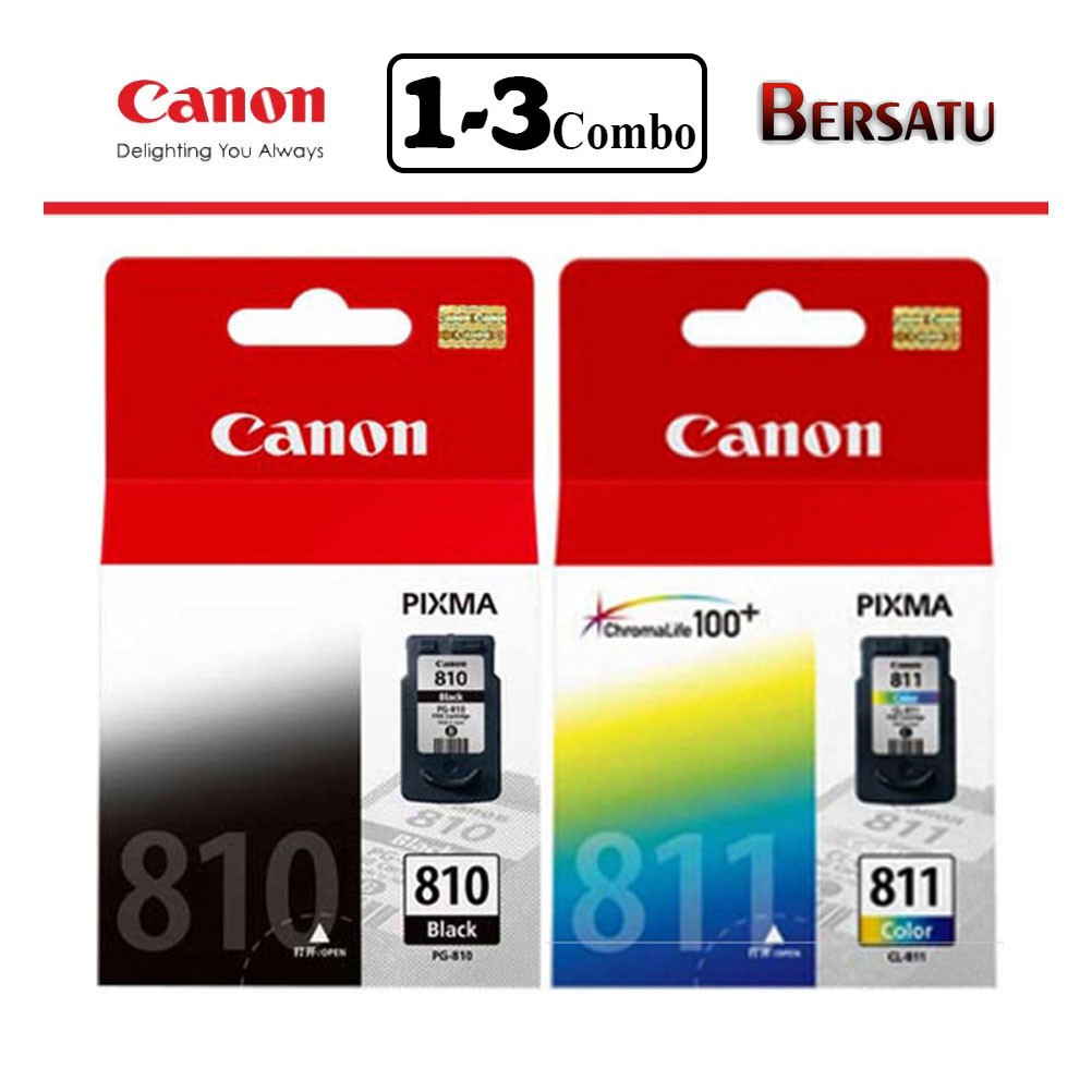 Cartridge Canon Ori ☆ PG 810 Black &amp; Tinta CL 811 Colour/Color Non Sticker Original 100%