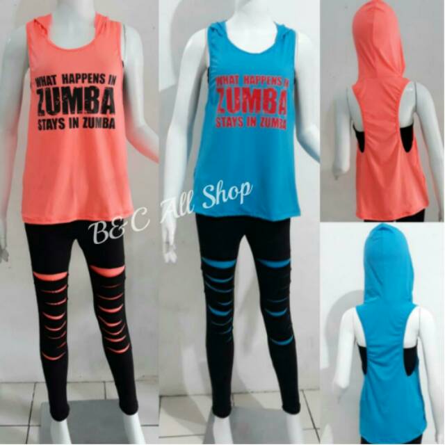 Stelan baju senam Zumba Sobek