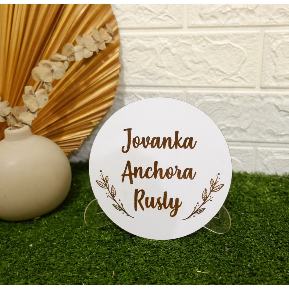 Round Wooden Sign Baby Name | Photo Props New born