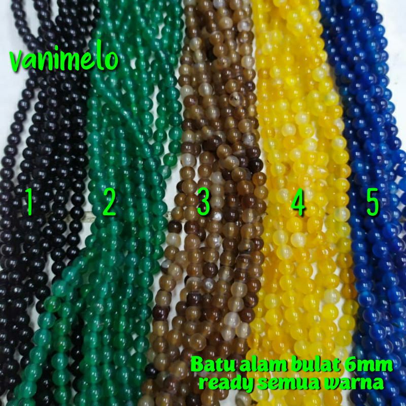 COD✅ Batu Alam Bulat 6mm Ready Semua Warna