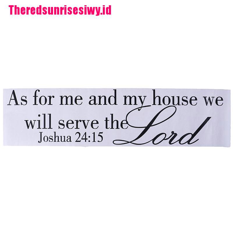 【Theredsunrisesiwy.id】Joshua 24:15 Quote Wall Sticker Bible Verses Lord Decal Removable DIY Room Decor