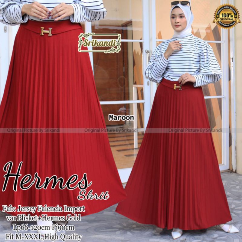 hermes skirt rok plisket by srikandi