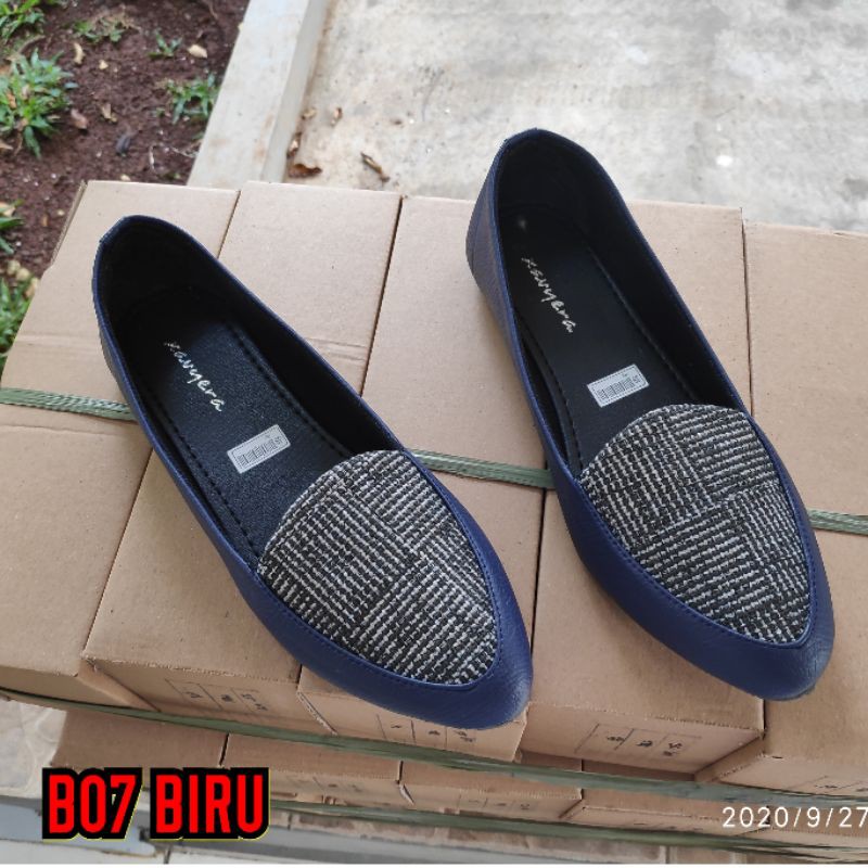 Borneo Sepatu Flat Flatshoes Sepatu Wanita bahan Sintetis Variasi bahan kanvas by Xavyera kode bb07