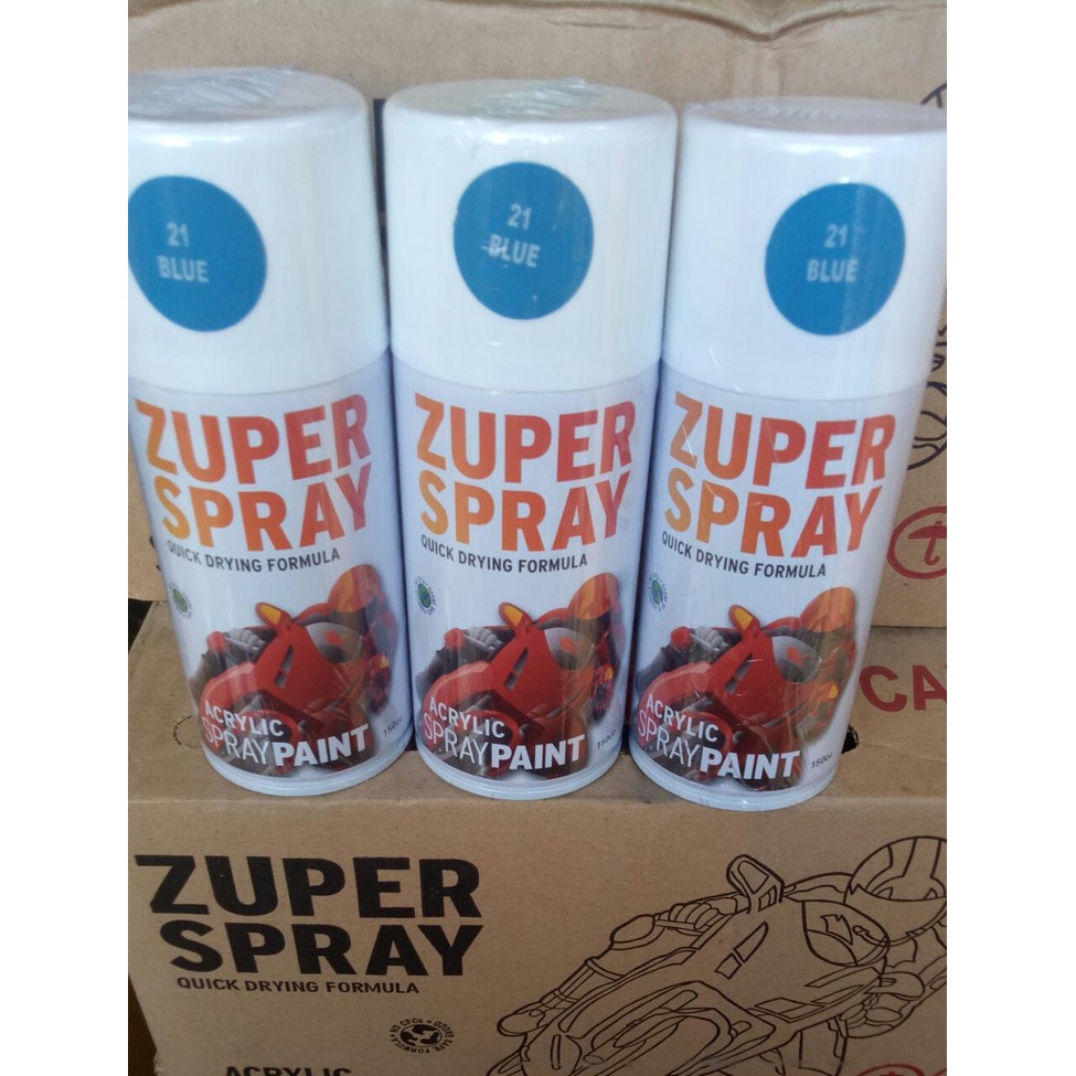 cat semprot pilok pilox zuper blue 21 150cc zuper spray blue p21 biru glossy