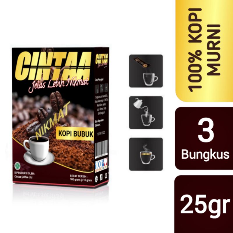 

KOPI CINTA ORIGINAL KOPI BUBUK CINTA 4 KOTAK/BUNGKUS