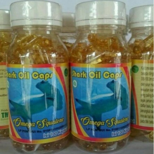 Herbal Kapsul Minyak Ikan Hiu Original Isi 100 Kapsul Omega Squalen Asli Halal Alami Original