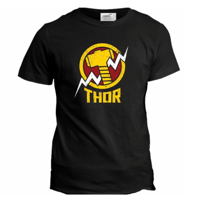 kaos superhero pria motif thor Combad 24s dewasa dan anak - Black series