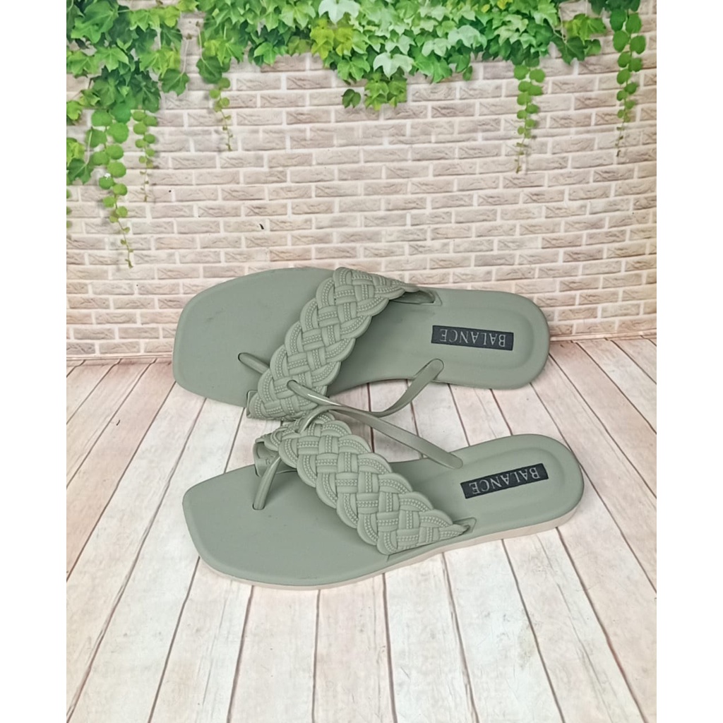 balance 1203-23/sandal jelly wanita sandal karet perempuan terbaru ori produk impor-HIJAU