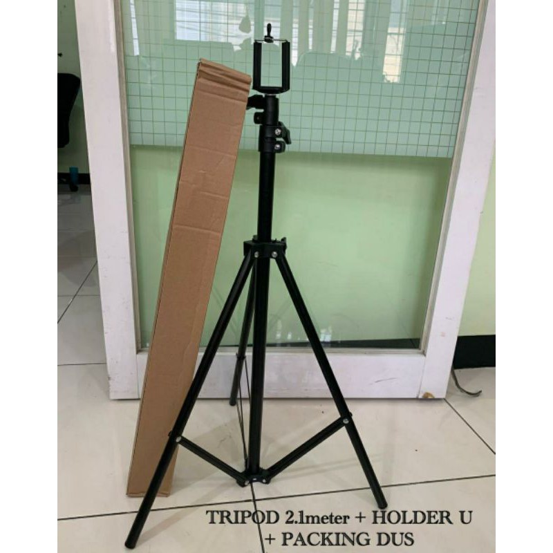 Tripod Tinggi 2.1 Meter Kokoh Stabil Untuk Kamera handphone ringlight dan perangkat laiinnya