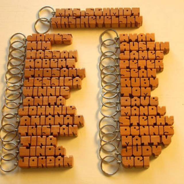 Gantungan kunci nama  Kayu/gantungan kunci kayu