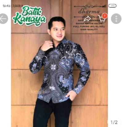 [full Furing] Kemeja Batik Pria Lengan Panjang Dharma Bahan Katun Sragenan Asli Solo By Batik Kanaya
