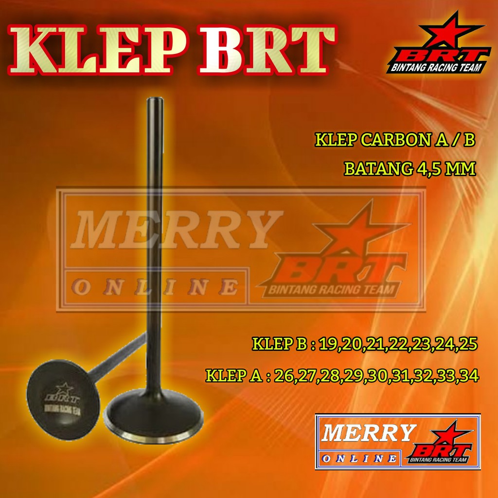 Valve Carbon BRT Klep A B Batang 4,5 mm