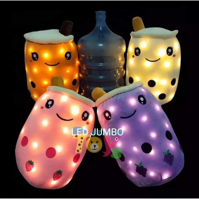 Boneka Boba minuman boba mainan boba JUMBO 55cm terbesar PAKE LED BONEKA BOBA LET JUMBO