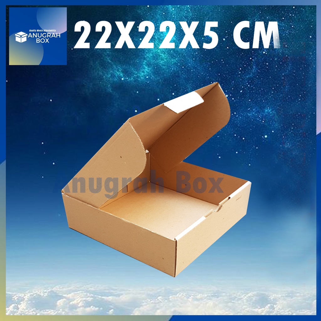 

Kardus box 22x22x5 cm (ECER) Die Cut dus pizza donut Kotak Packing Aksesoris Baju kue Hijab
