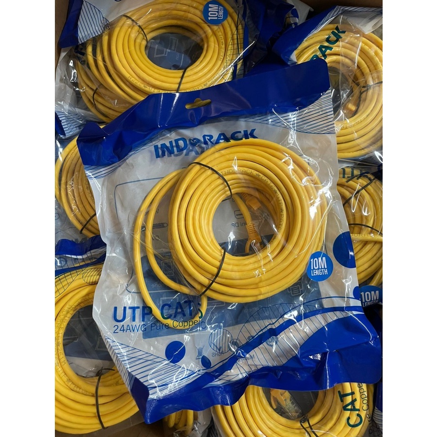 INDORACK C610Y 10 Meter Kabel Lan CAT6 UTP Patch Cord Cable -YELLOW