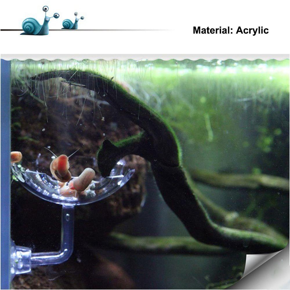 Rebuy Fish Feeder Feeder Acrylic Food Tray Piring Udang Mangkuk Dengan Suction Cup Aquarium Aksesori