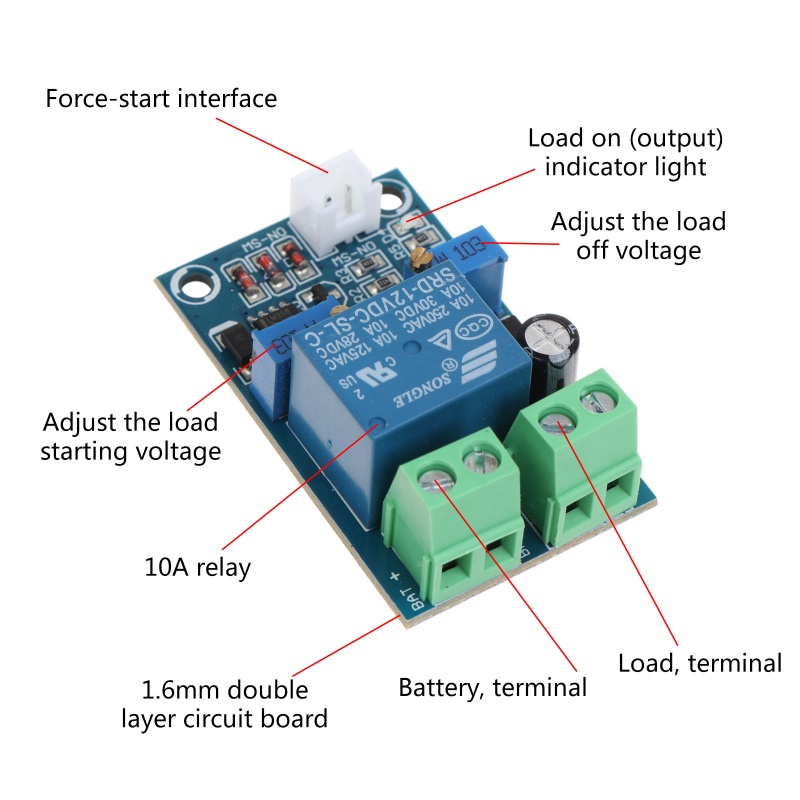 Btsg 12V Charging Controller Under Voltage Saklar Otomatis Low Voltage