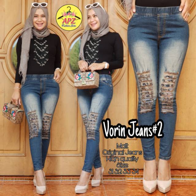 VORIN 2 celana  jeans  HQ ORIGINAL APZ sobek  tidak  tembus  