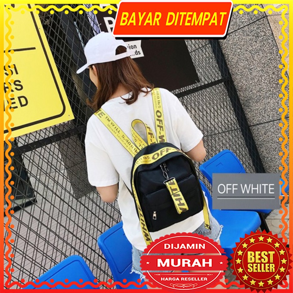 SALE LJY06 Tas Ransel Korea Wanita OFF WHITE Backpack Murah Impor Brand New TKM