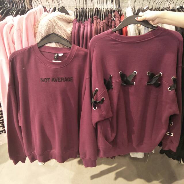 h&m not average sweatshirt