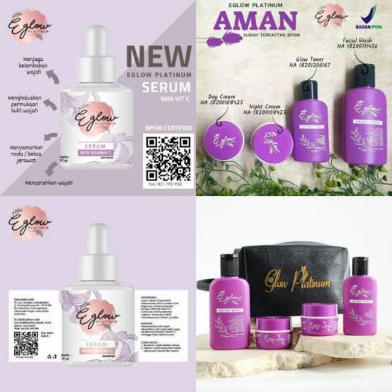 Original Ready E Glow Platinum Whithening dan Acne