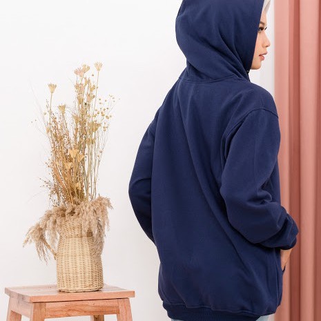 Sweater Hoodie Polos Oversize Jaket Pria Wanita Premium WARNA NAVY