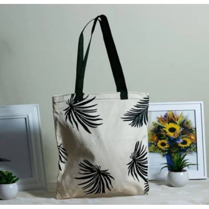 Totebag kanvas motif lidi-totebag kanvas-tas selempang