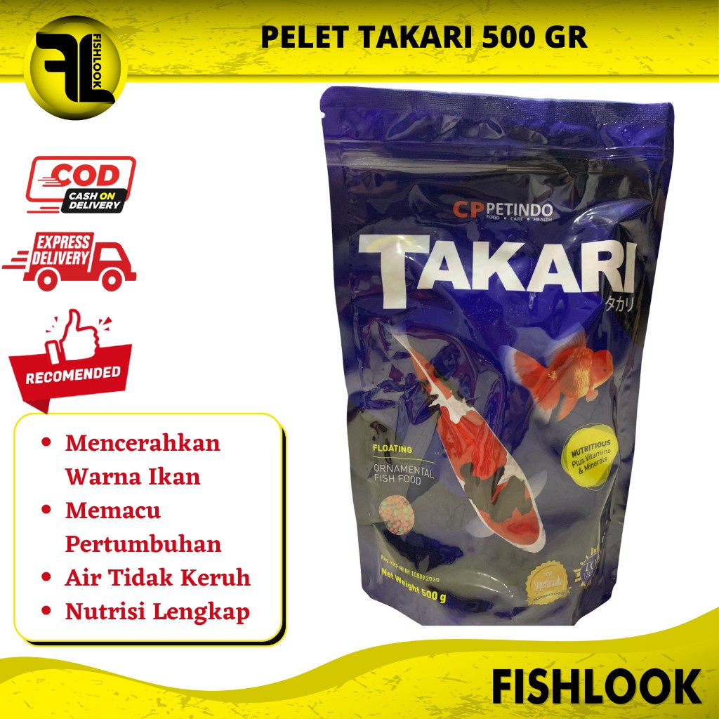 TAKARI 500gr pakan makanan pelet ikan hias koki koi floating type