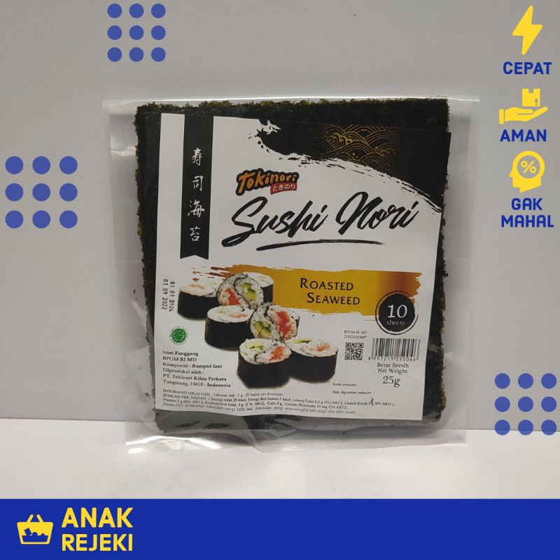 

Tokinori Sushi Nori 10 sheet lembar - Roasted Seaweed Rumput Laut 10s