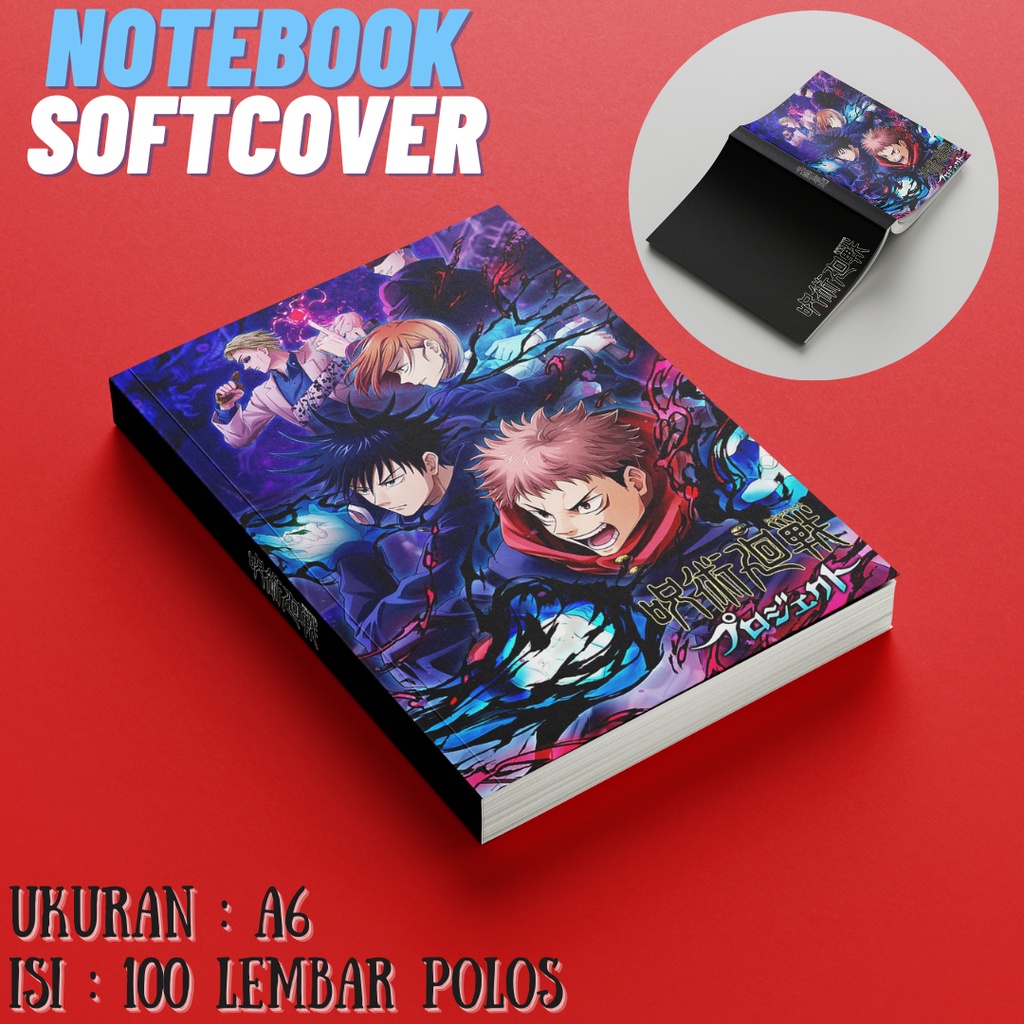 

pocketbook / notebook / note book / buku catatan soft cover anime haikyuu jujutsu kaisen genshin impact death note bisa custom