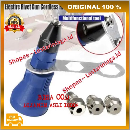 Electric Rivet Gun Cordless Riveting Drill Adapter Ripet Gun Elektrik Adapter Alat Adapter Bor Listr