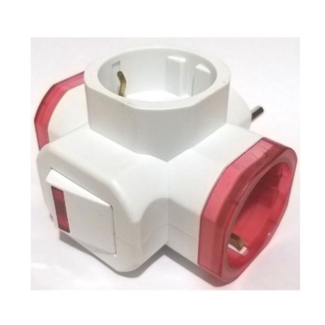 Cabangan Colokan T Arde + Saklar Light House Colokan 3 Lubang T Arde Switch