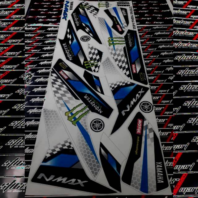 Striping NMAX 155 Monster putih dasar