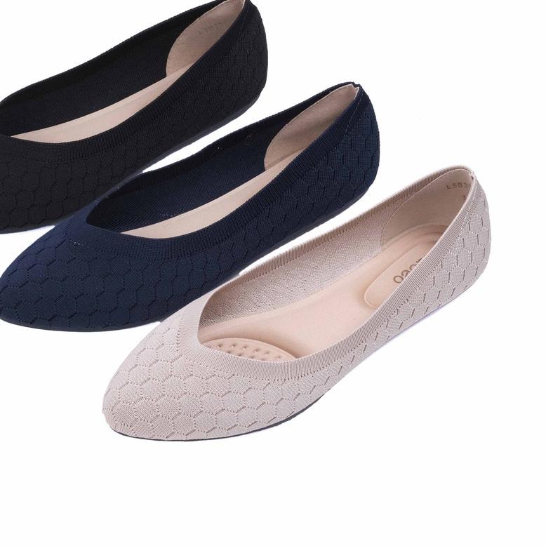 ▲ Fladeo K20/LSB339-2AH/Sepatu Rajut Flat Wanita [ Flat Ballerina Shoes ] ♦