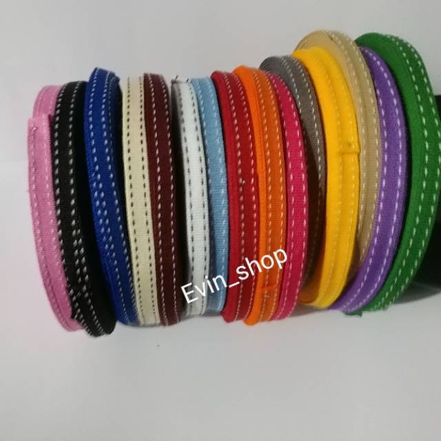  Pita  Tali grosgrain  motif bintik Ukuran 3 8 1cm 25 yard 