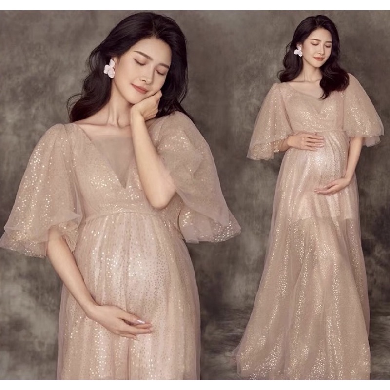 NEW Ready-to-wear 07 Maternity Gown for Photoshoot Dress Gaun Baju Bumil Ibu Hamil