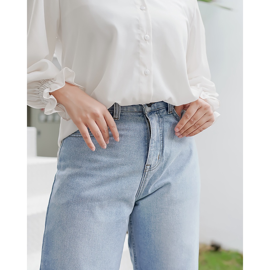 BERLY - HIGHWAIST CULLOTE JEANS LIGHT BLUE