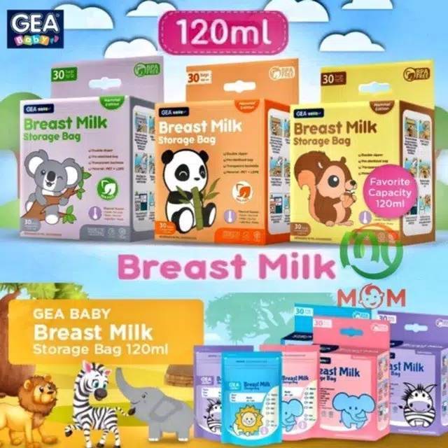 GEA Baby Kantong Asi 120ml Breastmilk Storage Safari Edition