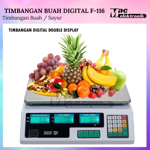 Timbangan Digital Buah dan Sayur Max. 40kg Type F-116 / Timbangan 40 KG Daging/Buah/Sayur