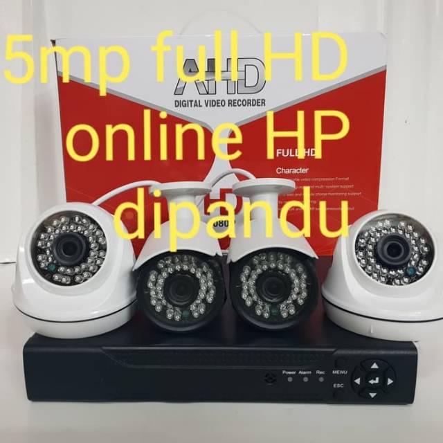 PAKET CCTV SKYLOOK 4CH 4 CAMERA 5MP FULL HD ( KOMPLIT TGGL PASANG )ONLINE LANGSUNG WIFI