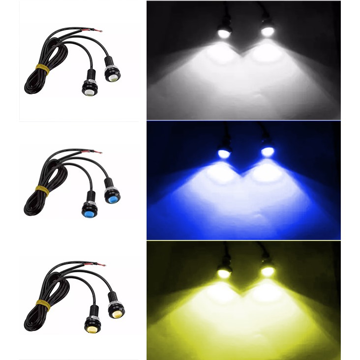 Lampu LED Luxion Mata Elang Mobil Motor DRL Daytime - (Isi 2) Varian Warna Bohlam Besar 23mm