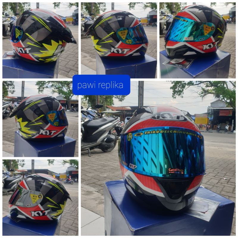 Helm KYT r10 motif_ KYT R10 Paket Ganteng