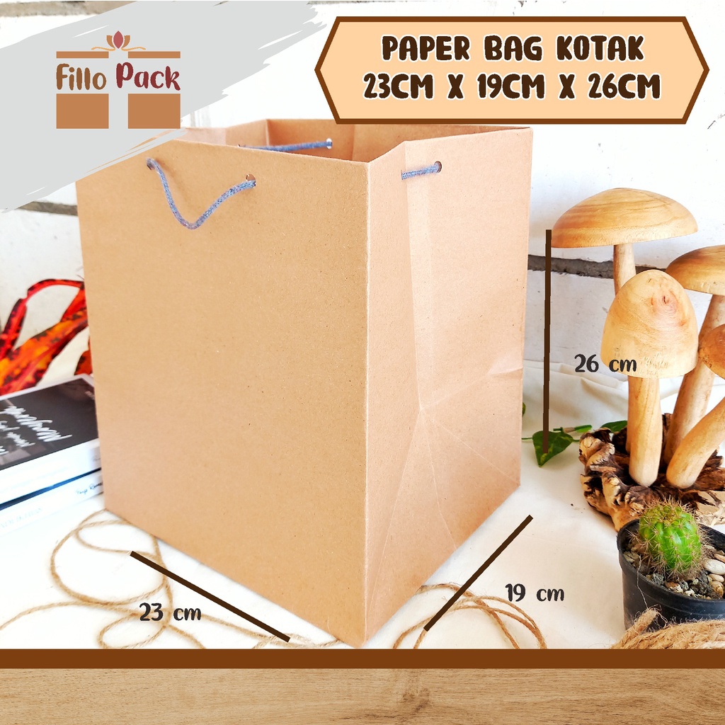 

Paper bag polos coklat 23x19x26/paper bag hajatan/paper bag untuk kardus ukuran 20x20/paper bag kado