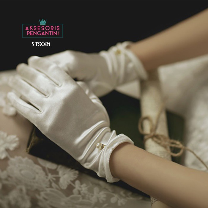 [NEW PRODUCT] SARUNG TANGAN PENDEK WEDDING GLOVE ASESORIS PESTA WEDDING STS021